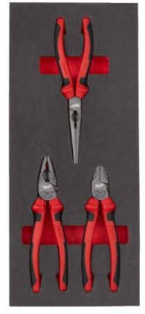 Milwaukee 3 Piece Pliers Set in Foam Insert