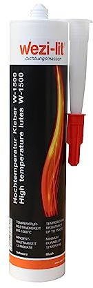 wezi-lit W-1500 Klebe- und Dichtungsmasse 310ml hitzebeständig bis 1500° Kesselkitt Ofenkitt Kleber feuerfest hochtemperatur
