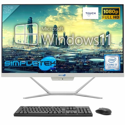 SIMPLETEK - PC All In One Touch | Intel Core i7 8° Gen | Windows 11 Pro | 64GB RAM SSD 4TB | Webcam 2K Integrata | Schermo Touchscreen | BT 5.2