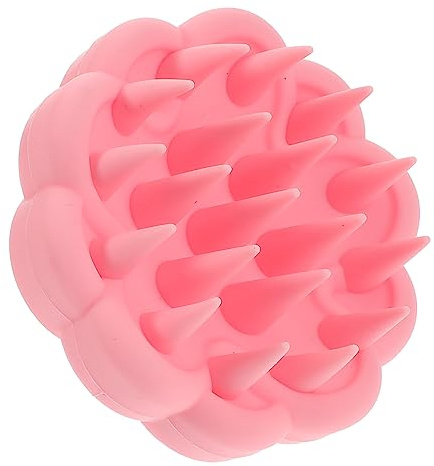 Tragbare Kopfhautbürste aus Silikon für Dusche und Bad, Rosa | Sanfte Reinigung von Haar und Kopfhaut, Tiefenwirksame Massage, für Familie und Freunde in Dusche