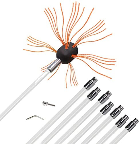 For Le Nettoyage Des Poêles À Granulés, Tiges De Brosse Flexibles De Nettoyage De Cheminée, Diamètre Et Longueur For Tuyaux De Ventilation De Gouttière De Kit de nettoyage de cheminée ( Color : Orange