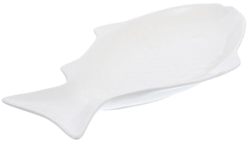 MOLUCKFU Keramikplatte Fisch Teller Servierplatte Keramik Fisch Servierplatte Dampftablett Für Lebensmittel