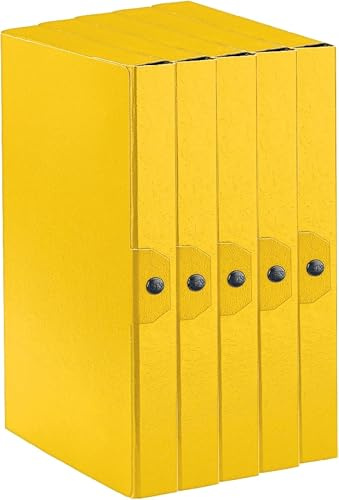 Esselte C24 EUROBOX 25 x 35 cm, rygg 4 cm, gul, 5-pack, 390324090