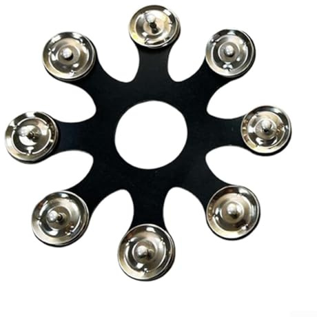 Edelstahl Jingles Hi Hat Tamburin für Becken, dezente Tamburin-Effektverstärkung (Schwarz)