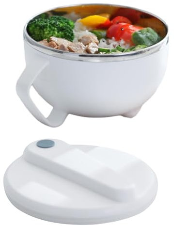 Bol à nouilles ramen, bol à ramen avec couvercle, bol à ramen avec poignée, bol à nouilles portable, bol à ramen japonais pour soupe, flocons d'avoine, gombo, salade, riz, céréales