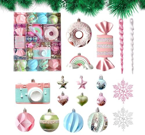 Süßigkeiten-Ornamente für den Weihnachtsbaum, Süßigkeiten-Ornamente | Bonbon-Weihnachtsschmuck, Bonbon-Ornamente für den Weihnachtsbaum – bruchsichere Weihnachts-Macaron-Bonbonkugeln von Vistaprint –
