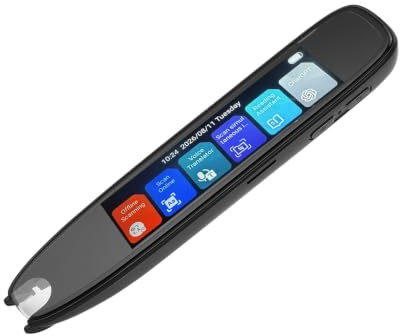 Übersetzerstift, 142 Sprachen Smart Voice Pen Scanner, LCD Touchscreen Text zu Sprache Gerät für Legasthenie, Digitaler Textmarker Stiftleser, Prüfungslesestift für Studenten