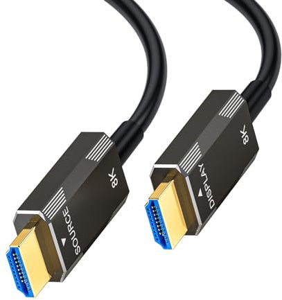 8K 4K Fiber Active Optic HDMI 2.1 Cable 40ft / 12m, 8K@60Hz 4K@120Hz High Speed 48Gbps Long Fiber Optical HDMI Cord with Dynamic HDR/eARC/HDCP,Compatible for PS5 PS4 Laptop Monitor TV Box