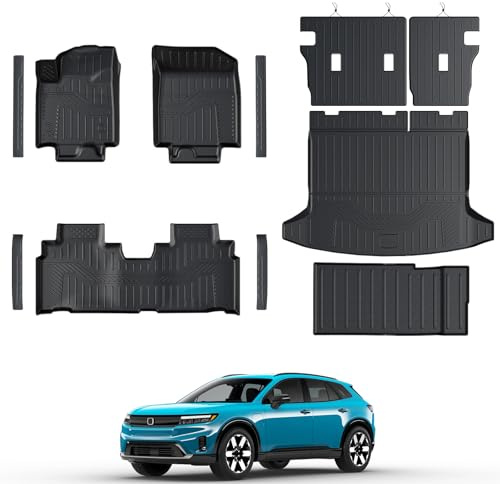 GALVAGNITE Floor Mats for Honda Prologue/Chevy Blazer EV 2024-2026, All Weather Floor Mats Trunk Cargo Liner with Backrest Protectors and Door Sill Guards Accessories, Full Coverage Set