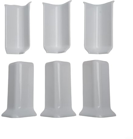 Baseboard Corner Blocks Set of 6 for 8cm Height Trim, Enhances Room Decor Effortlessly (M White)