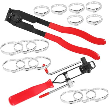 Cabilock 32Pièces Outil de Démarrage Oreilles et Colliers de Serrage Kit Complet pour Réparation Automobile Pince Coupe et Serrage Ergonomique et Durable