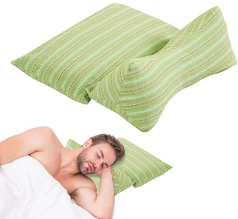 Genérico Almohadas de Alforfón para Dormir - Almohada de Soporte Cervical con Cáscara de Trigo Sarraceno,Funda Separable para Hombres y Mujeres en Cama, Sofá, Escritorio, Coche o Avión