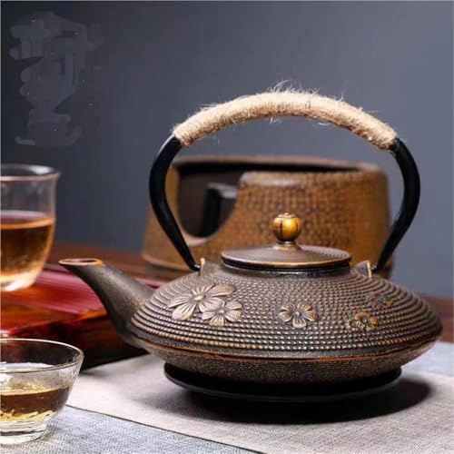 Juego De Té Teteras Para Amigos, Familiares, Amantes De La Boda, Tetera Hierro Fundido Con Flores Cerezo 900ml, Accesorios Para, Juego Decoración Del Hogar Juegos De Té Para Adultos(Type-A)