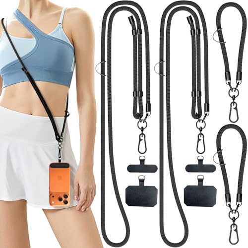 YIWOZI Adjustable Phone Lanyard Crossbody&Wrist Strap with Phone Tether Tab | 8mm Anti Theft Phone Strap for All Phone,iphone Lanyard,Universal Cell Phone Neck lanyard,Premium Metal Buckle, Skin-Friendly