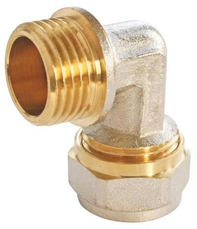 SOMATHERM FOR YOU - Raccordo Curvo a Compressione per Tubo Multistrato Ø16 - Curva Maschio 15/21 (1/2) - Installazione Facile e Veloce - Grigio/Argento - Ideale per Riscaldamento e Sanitari