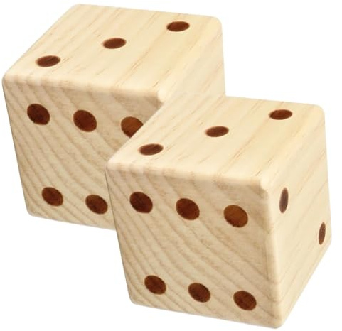 GARVALON Set 2 Dadi Grandi in Legno 7Cm Angoli Arrotondati Dadi Artigianali per Giochi da Tavolo Feste e Sicuri e Portatili per Riunioni e Intrattenimento