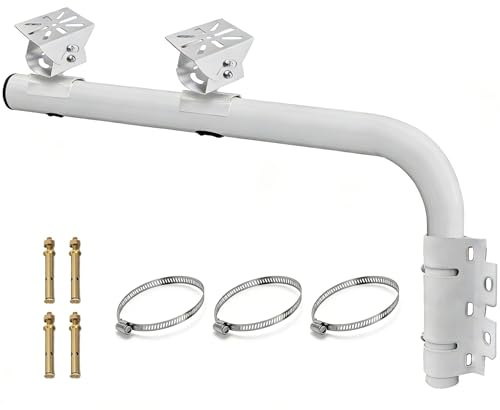 TINMAGI Soporte de Brazo Doble para Cámara de Vigilancia de 40 cm, Soporte de Pared Universal Ajustable con 2 Soportes, para Sistemas de Vigilancia de Seguridad CCTV en Interiores y Exteriores