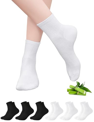 Briyat Sneaker Socken Damen Herren Tennissocken Hautfreundlich Und Bequem | 35-46 Bambus Quarter Socken,Sportsocken,Atmungsaktive Laufsocken,Running Socks,Knöchelsocken,Alltag Sport,6 Paar Geschenkbox
