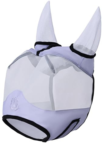 Imperial Riding Fliegenmaske IRH Fly Shield, Fliegenschutzmaske mit UV Mesh und Fleeceeinfassung, Blauregen mit Ohren, Cob