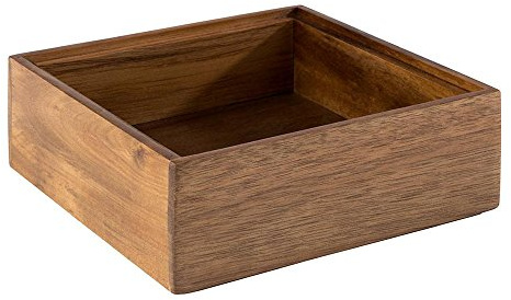 APS 11650 Holzbox WOODY, 15 x 15 cm, Höhe 5,5 cm, Innenmaße 13 x 13 cm, Akazienholz