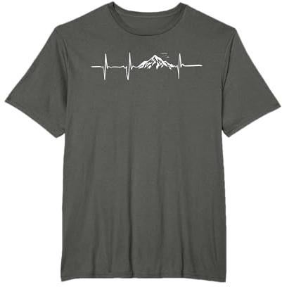 Herzschlag Puls Berge EKG Frequenz Mountains T-Shirt T-Shirt