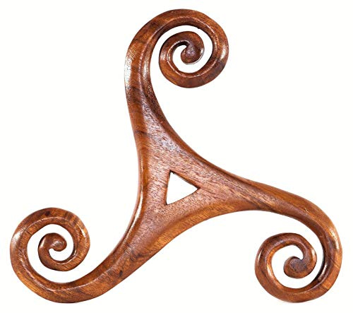 Windalf Triskele aus Holz – Keltische Triskelion Wanddeko – Spirituelles Symbol für Energie & Balance – Celtic Deko für Zuhause – Mittelalter & Wikinger Stil