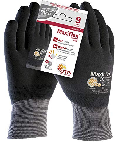 ATG 34-876 MaxiFlex® UltimateTM Handschuh, Grau/Schwarz, Größe 7