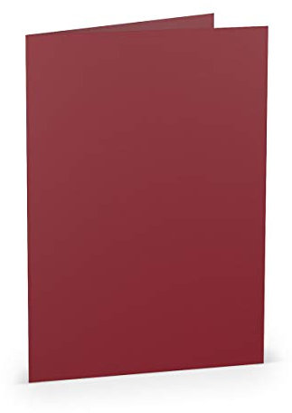 PAPERADO 10 Faltkarten DIN A5 - Rosso gerippt Dunkel-Rot - 220 g/m² - 14,8 x 21 cm - Blanko Doppelkarten Klappkarten Einladungskarten