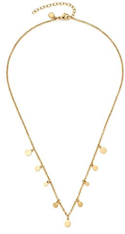 JEWELS BY LEONARDO Halskette Ciao Rica • Kette aus goldfarbenem Edelstahl • zartes Erbs-Kettchen mit verschieden großen Plättchen-Anhängern • 40-45 cm Länge • Schmuck Geschenk für Frauen • 018784