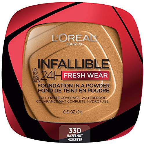 L'Oreal Paris Infallible Fresh Wear Foundation in a Powder, bis zu 24H Wear, Haselnuss, 8,8 g