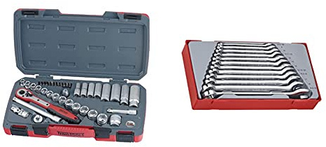 Teng T3839 3/8-inch Socket Set Metric Drive (39 Pieces) & TT1236Metric Combination Spanner Set (12 Pieces)