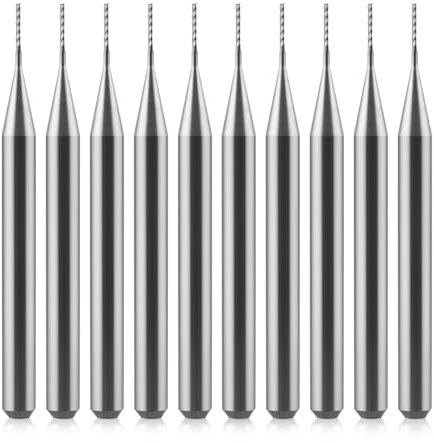 0,5 mm Schaftfräser CED Hartmetall Schaftfräser Gravierfräser CNC-Fräser für PCB-Maschine, 10 Stück