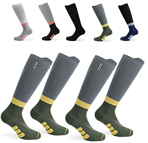 Calze a compressione di alta qualità per uomini e donne – Design premium sostenibile con compressione graduata per sport, corsa, ciclismo, sci, escursionismo, Prodotte nell'UE.