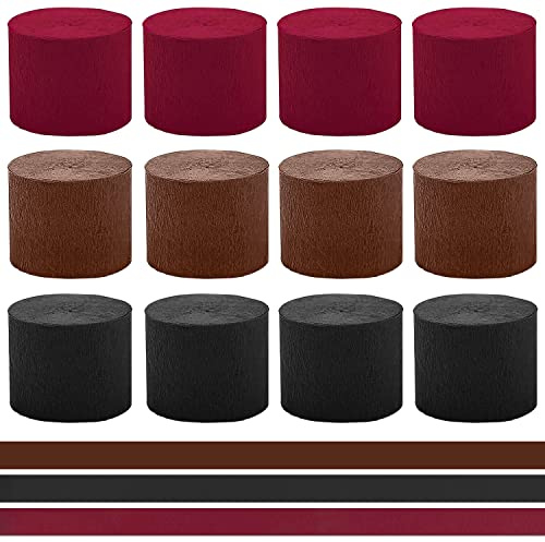 Krepppapier Schwarz Kreppbänder 4.5cmx25m Kreppapier Crepe Paper für Hochzeit Geburtstagsfeier Feier Deko Papierfalten Basteln Handarbeiten Papierkunst Hintergrund Luftschlangen Papier Maibaum Bänder