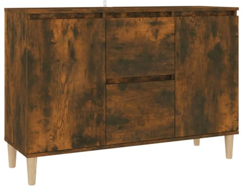 vidaXL Aparador, Armario Consola con Almacenamiento, Mueble para Teléfono, Organizador para Hogar Salón, Madera de Ingeniería Roble Ahumado