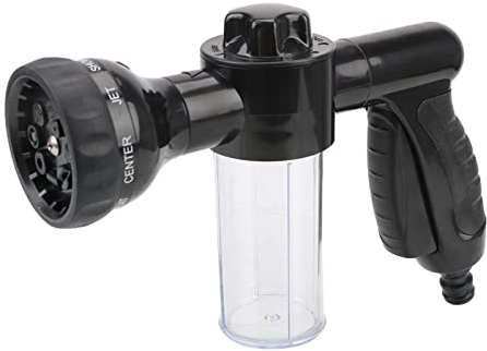 Xiaohu Adjustable Garden Hose Nozzle Water Gun Hose Nozzle Car Washer Garden Watering Jet Spray High Pressure Sprinkler Foam Lance Automobiles Cleaning Tool (Color : Black)