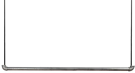 1x Natural Goods Berlin Pipe GARD Swing, barra de colgar libre, de techo con 5m de cuerda regulable en altura, armario colgante, hierro maleable (Cuerda negra, 110cm)