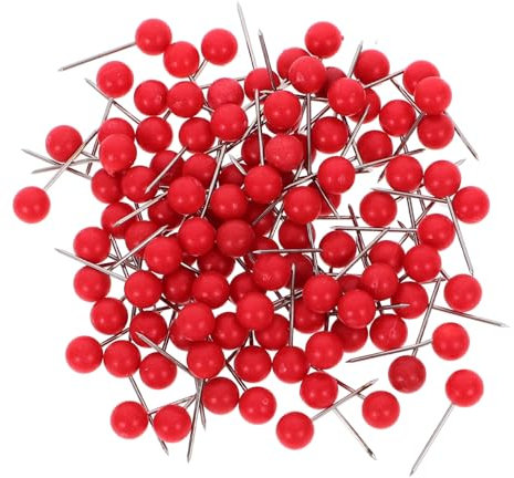Operitacx Bürodekoration Planke Pinnwandnadeln Rot 100 Push Map Map Tacks Markierung 0 6 Zoll Mit Runder Kunststoffspitze Für Korktafel Pinnadeln Rot Stecknadeln Mit Kopf Kurz