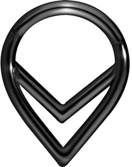 PIERCINGLINE Segmentring Clicker spitz aus Titan - Piercing für Nase, Septum, Ohr, Helix oder Tragus in 4 Farben