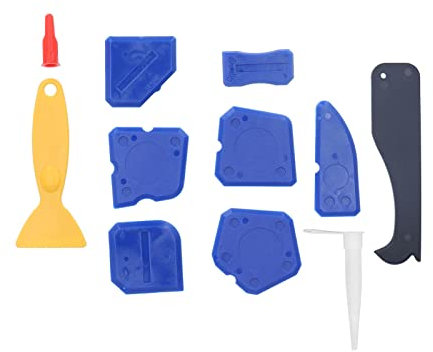 10Pcs Silicone Caulking Tool Set, Sealant Finishing Tool Kit Grout Scraper Caulking Removal Tool with Caulk Skirting Boards for Kitchen Bathroom Floor Sink Joint Sealant Sealing