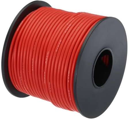 QUARKZMAN 18AWG Kabel Elektrischer Draht 0,82 mm² Verzinntes Kupferkabel 30 Meter, Stromkabel Hohe Temperatur Leitung Erdkabel Litzenkabel Elektro Klingeldraht für Kfz Kabelkanal, Rot