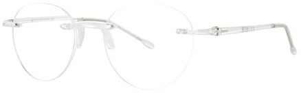 Scojo New York Gels P3 Round Reading Glasses, Ultra-Lightweight Rimless Readers For Women And Men, Scratch Resistant, Crystal - 1.25 X