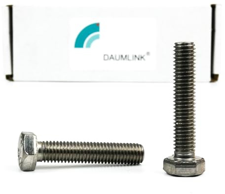 Tornillos Hexagonales DIN 933 Inox A2-70 – Pack de 25 – Rosca completa – Diferentes diámetros y longitudes – Tornillería inoxidable para fijaciones metálicas (M8X40)