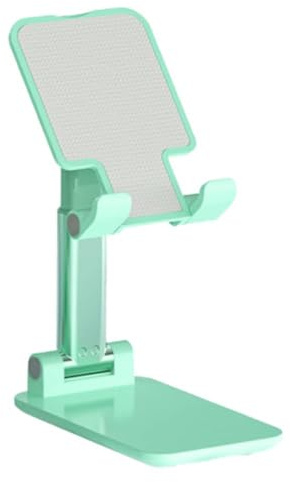 ATEK Portable Mobile Phone Holder - Adjustable Cell Phone Stand with Weighted Base - Foldable Smartphone Stand Compatible for ALL Smart Phone, iPad, Kindle (Green)