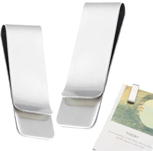 CALLYSONIC 2 Stück Edelstahl Geldklammern,geldscheinklammer,Metall Geldklammer,Silber Geldclip,geldklammer Herren,für Bargeld, Invoice, Visitenkarte, Kreditkarte(Silber)