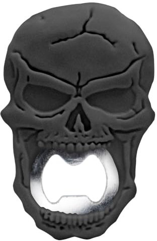VB VIN BOUQUET FID 1428 Abrebotellas con Forma de Calavera en Negro – Diseño Original y Resistente para Cervezas y Refrescos