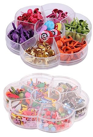 NUOBESTY 3 Sätze Bunte Horn Nägel para Mesa De Kinderspielzeug Lila Brillenetui Stifte Für Papierhandwerk Papierverschlüsse Brad Stickerei-Herz-Aufkleber Handwerk Brads Metall 2 Boxen * 3