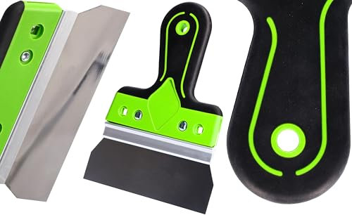 ToolSpace Spatule de Surface en Acier Inoxydable 150 x 60 mm Couteau à Enduire Taloche Enduit Spatule de Façade Lissage avec Support en Aluminium Spatule Large Couteau Finition D'enduits Béton Murs