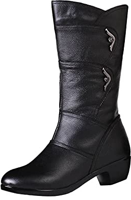 Work Boots With Side Zip Boots For Women Uk Leather Formal-Winter Boots For Women Uk Wide Fit Elegant Walking Boots Size 6.5 Women Waterproof Snow Boots Women Calf Length Boots For Women Uk