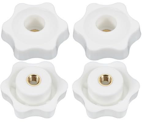PATIKIL M6 X 38mm Dado Passante Dado A Farfalla Filettatura Femmina, 4 Pcs Dado In Ottone A Vite Manopola A Stella In Plastica Maniglie Di Serraggio Manopole Filettate Bianco | Maniglie Di Serraggio Manopole Filettate, A Vite Manopola A Stella In Plastica, Filettatura Femmina